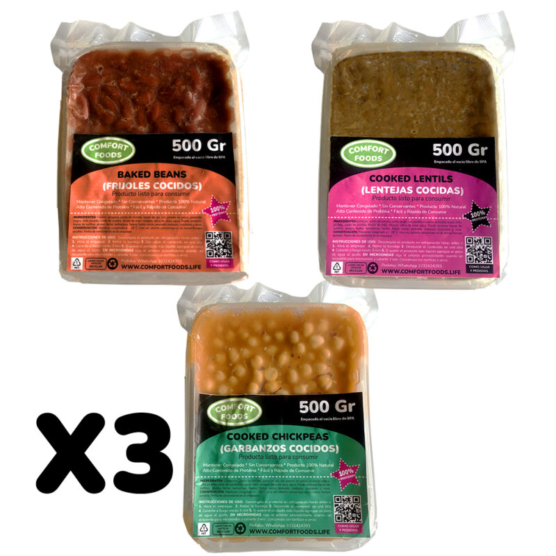 Combo X 3 - 1 Frijoles, 1 Lentejas, y  1 Garbanzos X 500 gr C/U