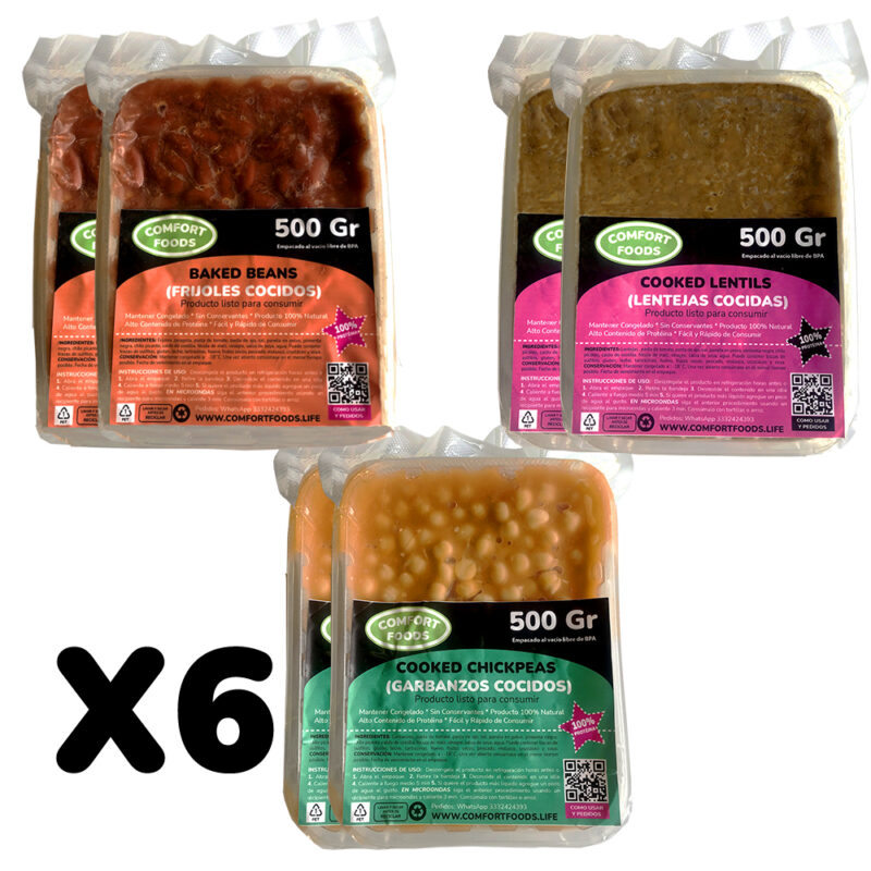 Combo X 6 - 2 Frijoles, 2 Lentejas, y  2 Garbanzos X 500 gr C/U